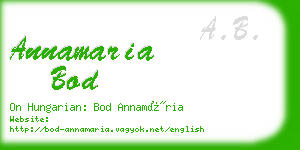 annamaria bod business card